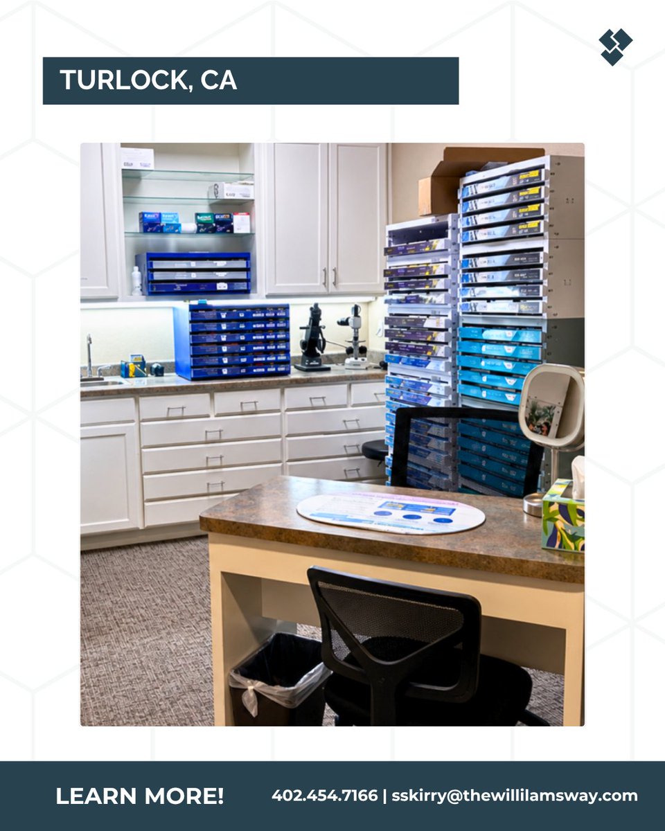 williams_group's tweet photo. Established systems. Strong patient demand. Central Valley ownership potential.

This full-scope optometry practice in Turlock, CA features 4 fully equipped exam lanes, advanced diagnostic technology, 1,000+ frames, and a schedule booked nearly one year out.

Learn more through Williams Group Marketplace.

#OptometryOwnership #TurlockCA #OptometryPracticeForSale