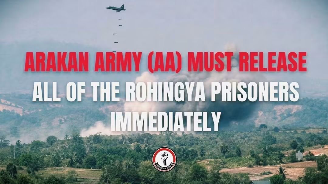 RoGenz46's tweet photo. Myanmar's military junta continues its airstrikes across #Arakan. The Arakan Army (AA) must immediately release the thousands of #Rohingya civilians it has detained since 2024. https://t.co/DkHVrxJDHh