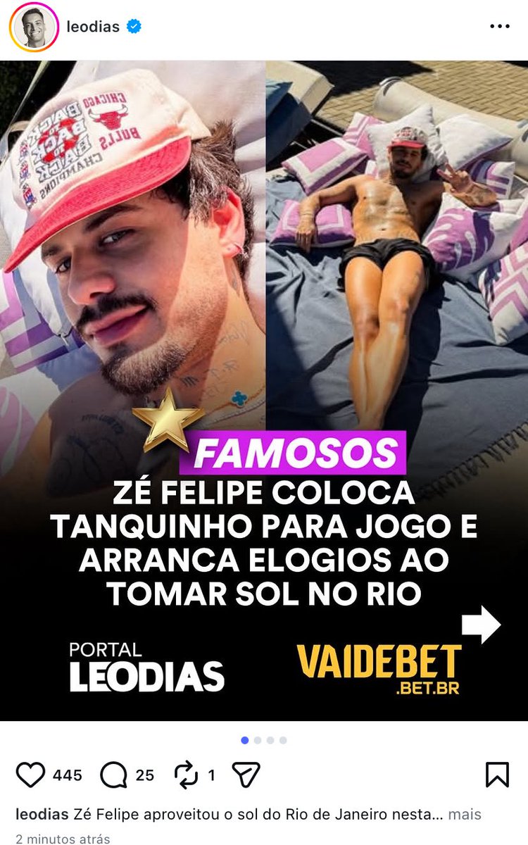 zfmoments's tweet photo. “ o Zé Felipe só aparece em página de fofoca por causa de ex” 
Realidade: https://t.co/CvCsdGCGEt