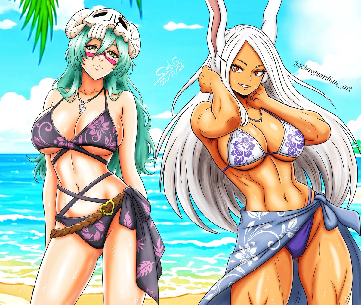 sandovalian's tweet photo. Nelliel tu odelschwanck and mirko in the Beach. 😍⛱️🌊
#BLEACH #nelliel #mirko #myheroacademia https://t.co/vwduT1tO0q