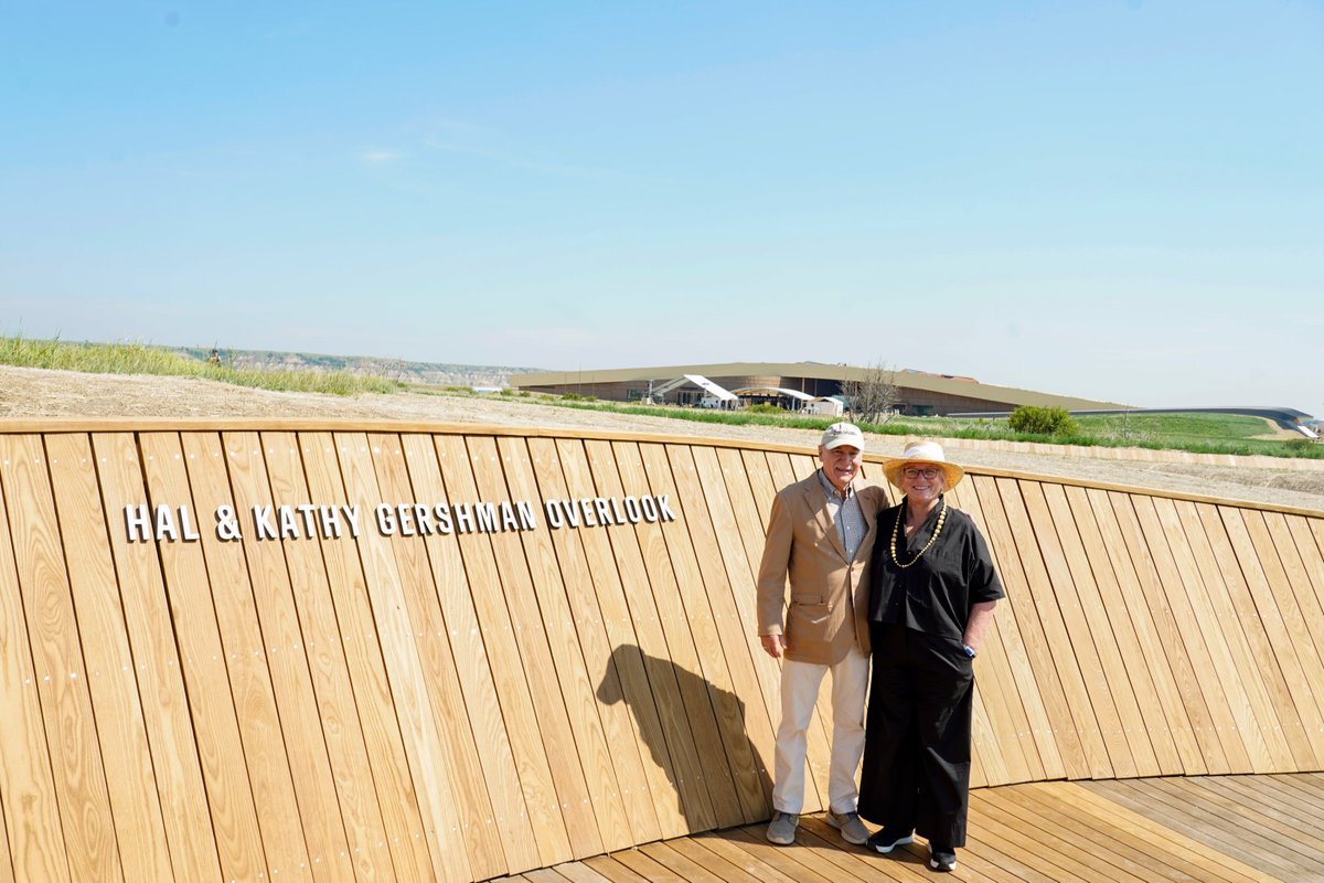 TRPresLibrary's tweet photo. Taking a moment to dedicate the Hal & Kathy Gershman Overlook which extends out from the bluff, offering unobstructed panoramic views of the rugged landscape that so profoundly shaped Roosevelt’s conservation ethos.
#TR250 #DareGreatly https://t.co/tcGqFXErgD
