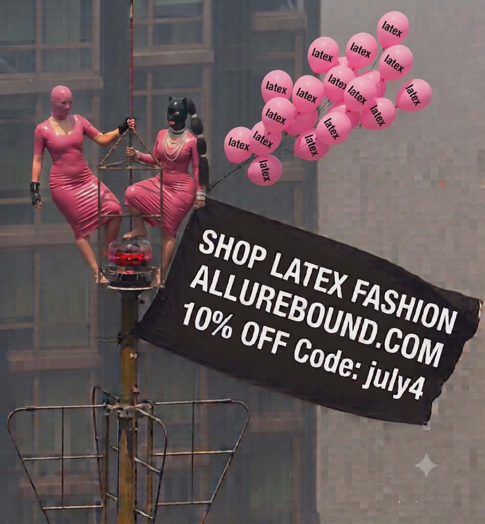 AllureBound's tweet photo. Skyline views and high-shine latex. @AllureBound just leveled up the game. 🔗🖤
​No limits. No ceilings. Just unmatched style.
​🛍️ Shop the drop now at https://t.co/H8yeuBbL97 and use code july4 for 10% OFF
​#rubber
​#nyc
​#empirestatebuilding
​#latex
​#NYCSkyline
​#latexfashion https://t.co/GyXeXFV8zU