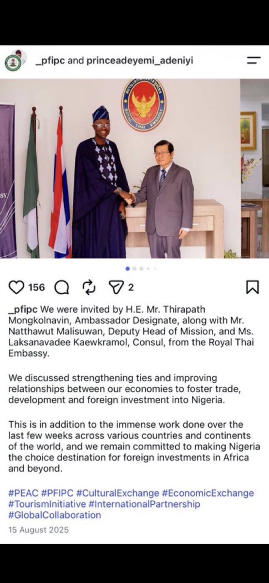firstladyship's tweet photo. It’s obvious that Prince Adeniyi Adeyemi was scammed by the Bola Tinubu Regime. That Femi Gbajamiabila still has a job is alarming.

PRINCE ADENIYI MUST NOT BE SILENCED!

He was captured in the budget.
He had account domiciled in CBN.
He had office in federal secretariat.

He met with government officials, Consuls & Ambassador designates of other countries, & their Head of Missions. Including the Deputy Speaker & the Chairman of the EFCC (who is supposed to be probing Femi Gbajamiabila).

This is scandalous. This is proof that Asiwaju Bola Ahmed Tinubu is running a CARTEL.
