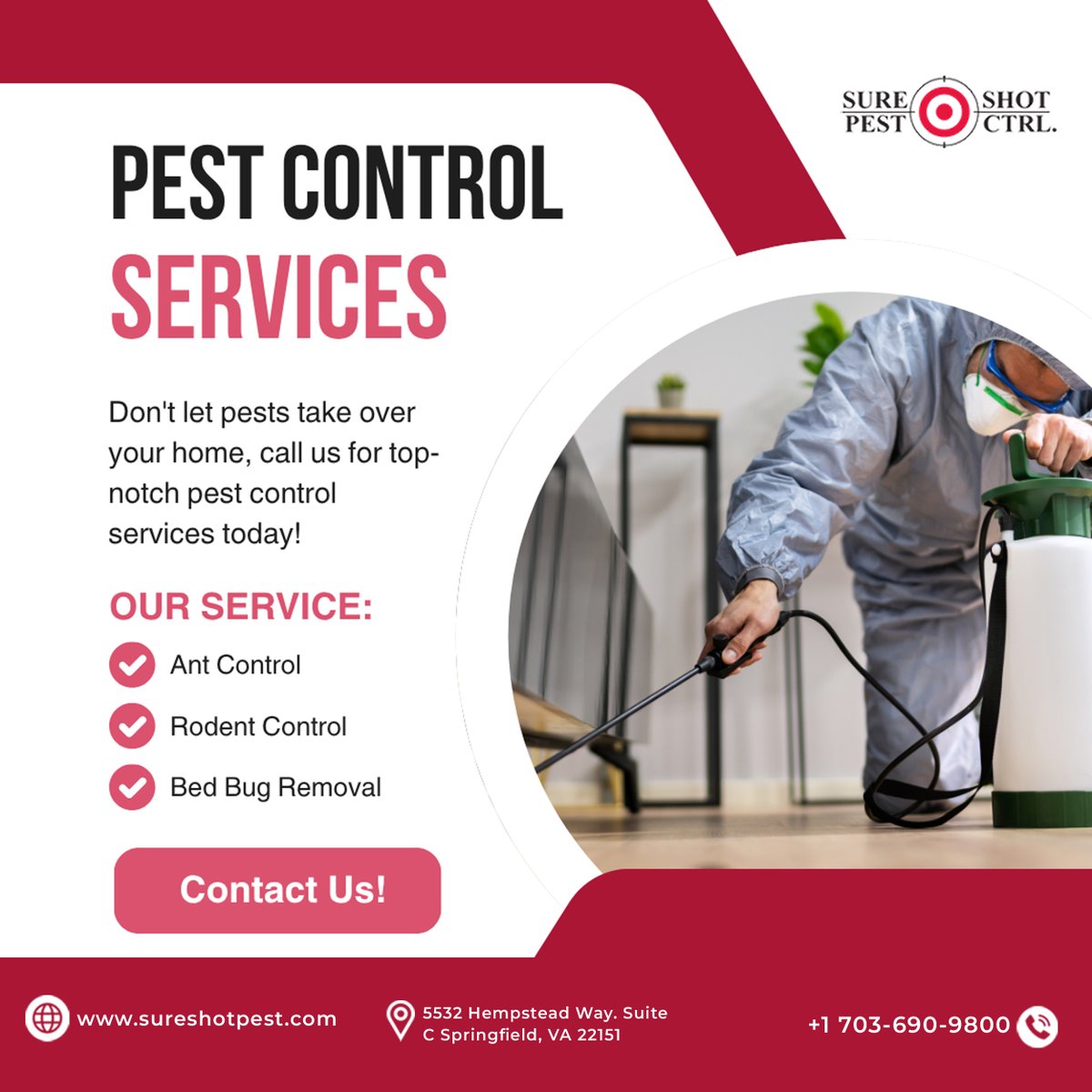 sure_shotpest's tweet photo. Fast & Effective Pest Control in VA
Seeing ants, rodents, or bed bugs? Donโt wait! Protect your home with dependable pest control in Springfield, VA. Safe. Effective. Family-focused.
https://t.co/UWlRmw1GA8
#PestControl #SpringfieldVA #AntControl #RodentControl #BedBugRemoval https://t.co/e4pTsmINnh