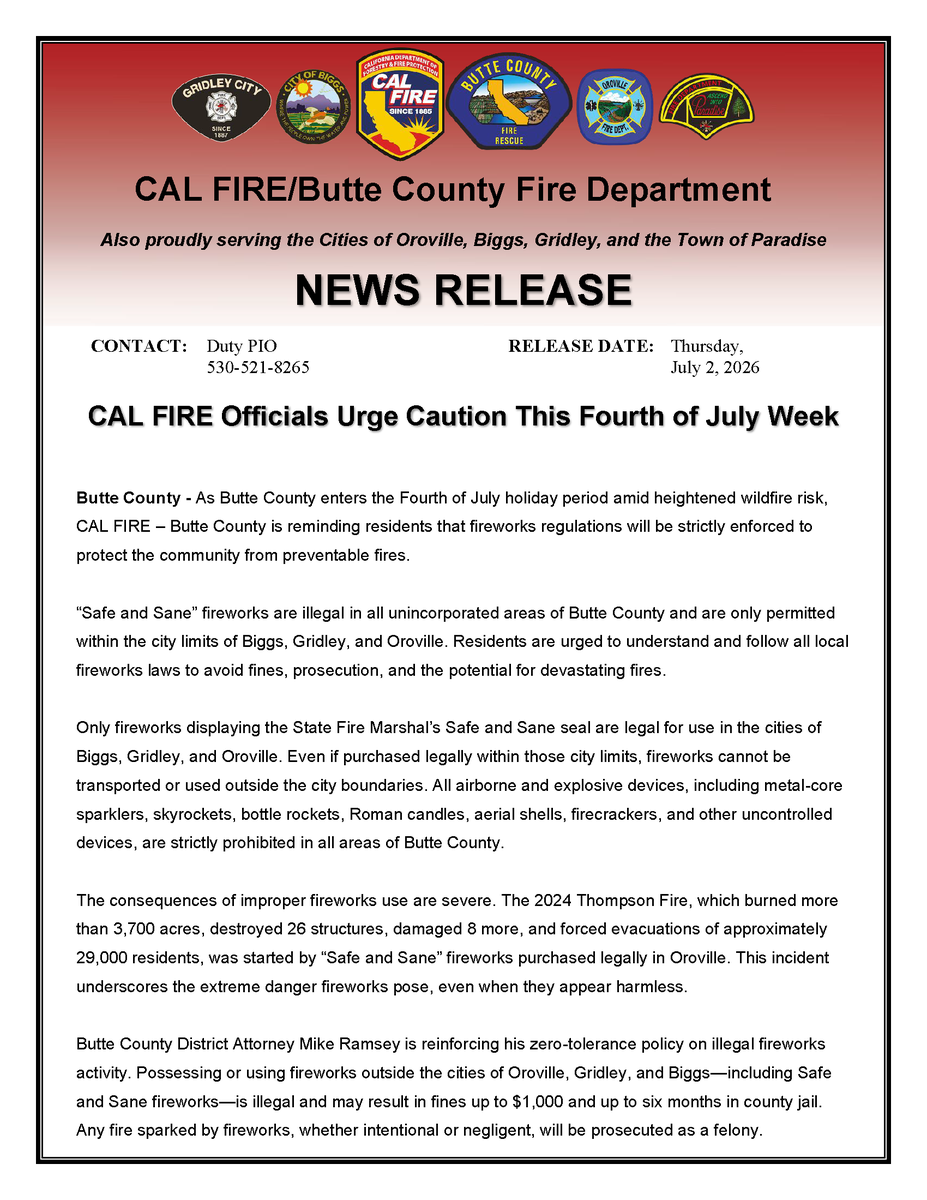 CAL FIRE/Butte County Fire Department tweet media
