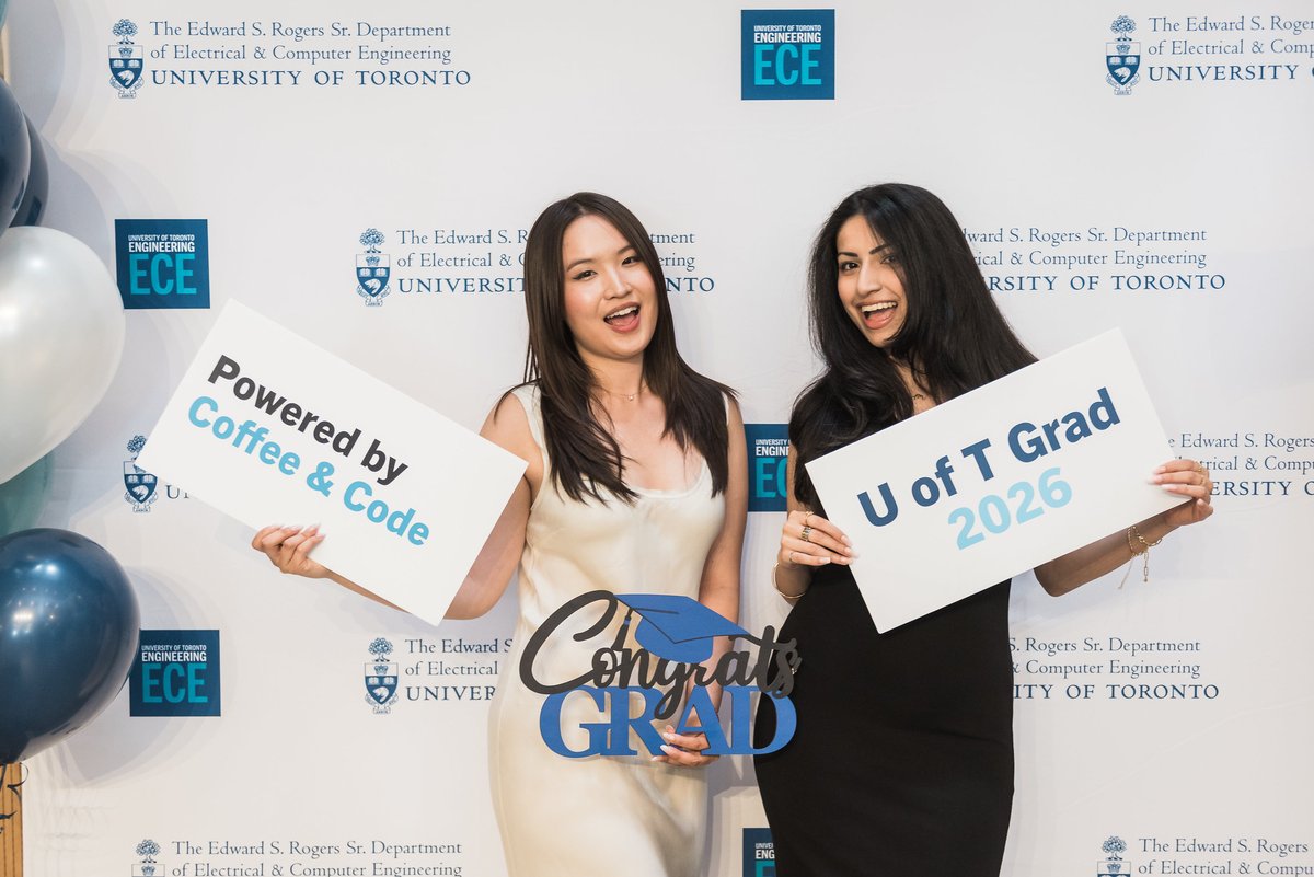 eceuoft's tweet photo. 🎓 Congrats to the ECE Class of 2026!

Graduates, families, faculty, and staff gathered at the ECE Convocation Reception to celebrate years of hard work, achievement, and community.

We can’t wait to see what’s next for our newest alumni. 🎉

🔗https://t.co/sgqLks8vQN https://t.co/Aasne0bwRY
