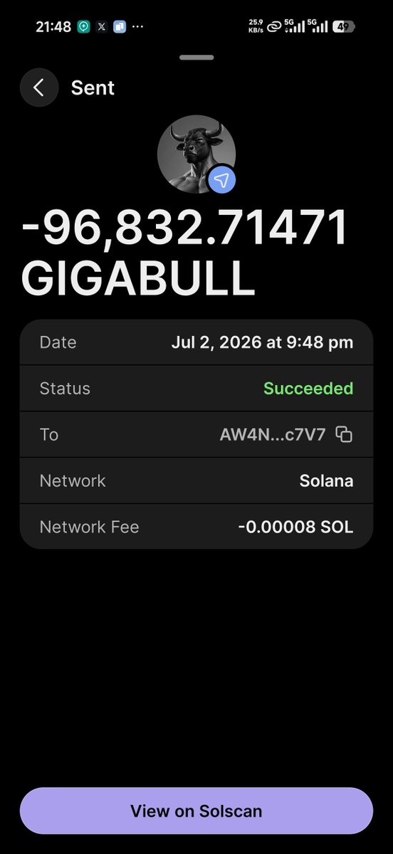 fluffycrypt's tweet photo. I SENT YOU SOME $GIGABULL

WHO IS NEXT??

RETWEET TAG, PROMOTE, AND PUT A PROFILE PIC WITH GIGA

2cXpN6YbP9p9MMgeTEds4sZgeRnqNJ8nJ4DB62VBpump https://t.co/qFXgHIYqb0