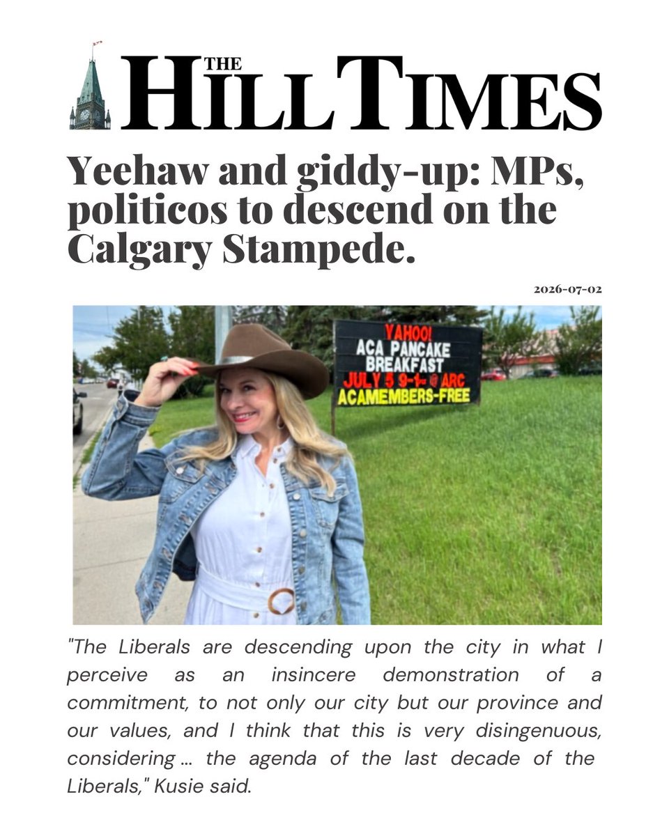 StephanieKusie's tweet photo. The Stampede city is about to come to life with community pancake breakfasts, BBQs, the midway, chuckwagons and more!

While I welcome all who come to Calgary, I'll be watching with interest the Liberal Ministers and MPs who come here after spending the last decade pushing our province, our people, and our industries aside.
