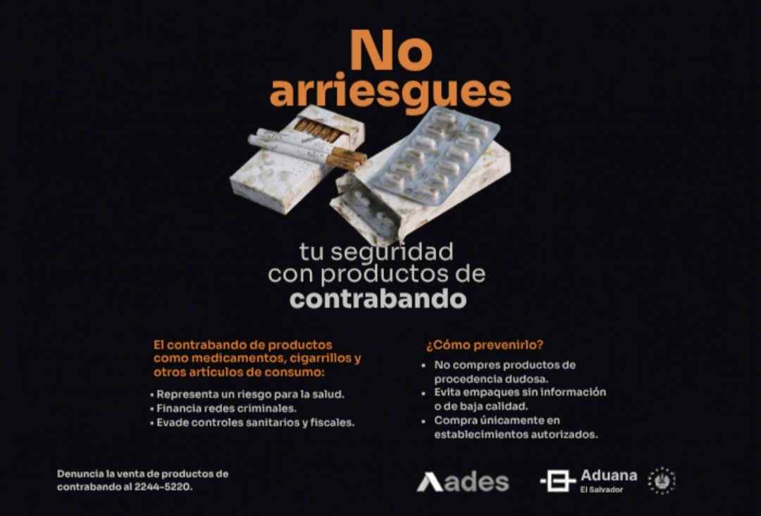 _orbitafm's tweet photo. ¿Sabías que un cigarrillo de contrabando le cuesta al país millones? 💸
✅ 22.5 toneladas retiradas
✅ 15.7 millones de cigarrillos destruidos
✅ $6.6 millones recuperados en impuestos y multas
🚫 NO vendas. NO compres. Di NO al contrabando.
#ComercioSeguro #ADES https://t.co/mQ1RaDJ0NC