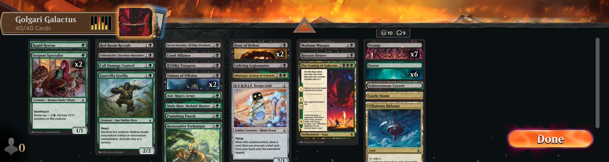 SpiralFPS's tweet photo. Nice little premier draft for MSH! 7-2 with Golgari Galactus. This one felt really good. https://t.co/0LWwM808Km