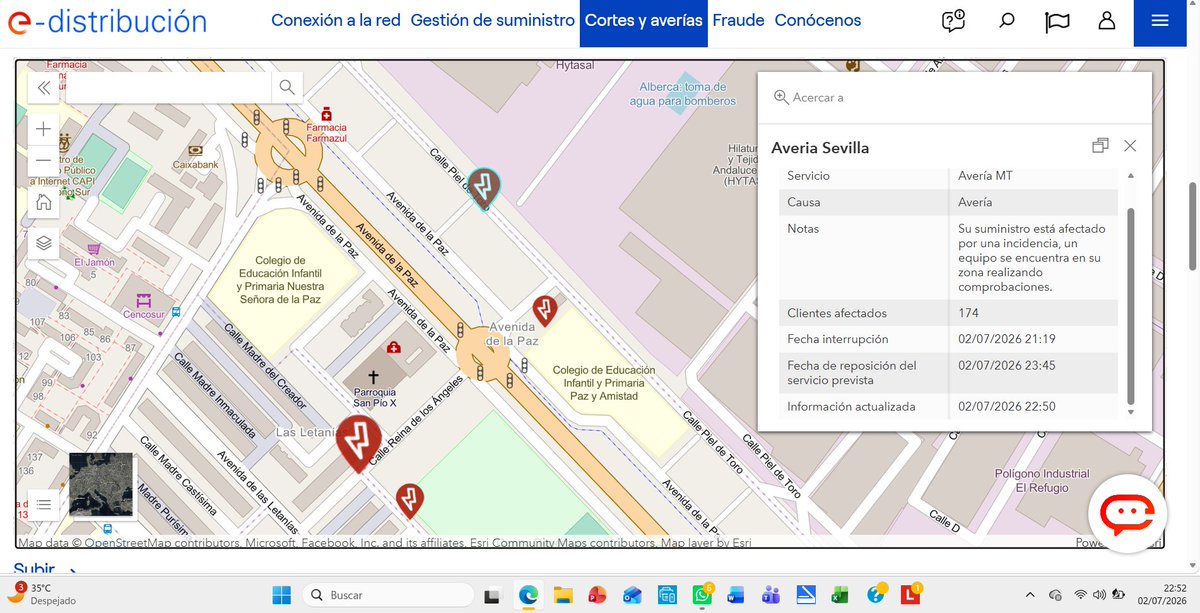 kyntyyo's tweet photo. POLÍGONO SUR: Apagón. 1.567 Suministros (familias) sin luz. Ola de calor. Riesgo de salud/seguridad @JuanMa_Moreno
@jlsanzalcalde @SubdeGobSevilla @DefensorAndaluz
@DistritoSurayto @EmergenciasSev @E112Andalucia https://t.co/rzMPmre7cI