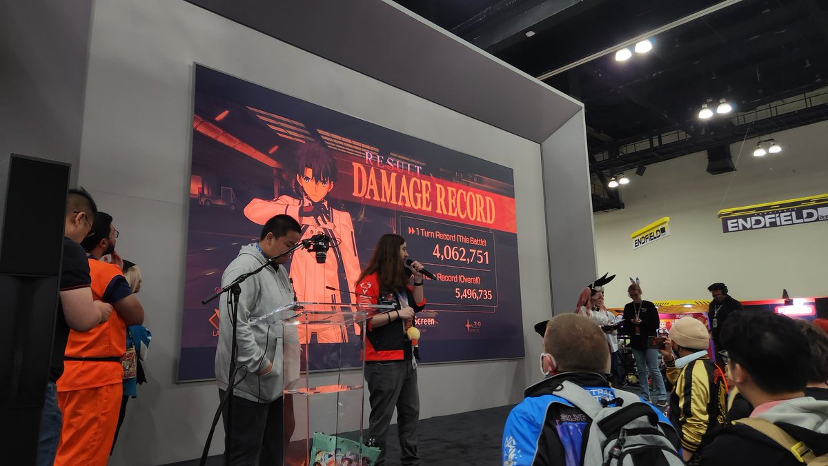 FateGO_USA's tweet photo. What an amazing display of power! Thank you to all Masters who came to show off their Servants for the Damage Contest! Check out the next Damage Contest at South Hall Booth #3320 at 4 PM!

#FateGOUSA #AX2026 https://t.co/Muc3NQNwWN