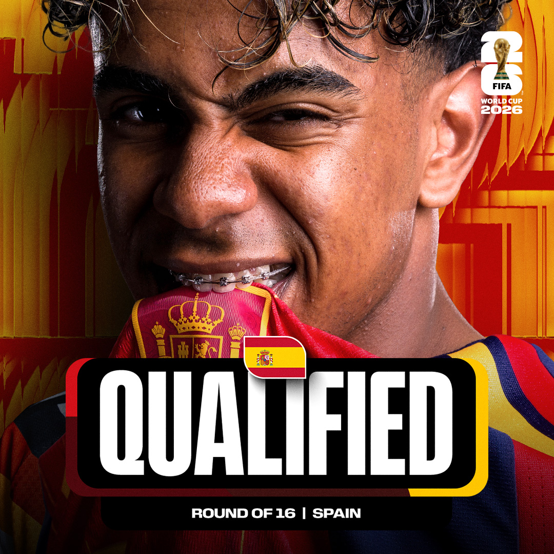 FIFAWorldCup's tweet photo. 🇪🇸 Spain have qualified for the Round of 16!

#FIFAWorldCup