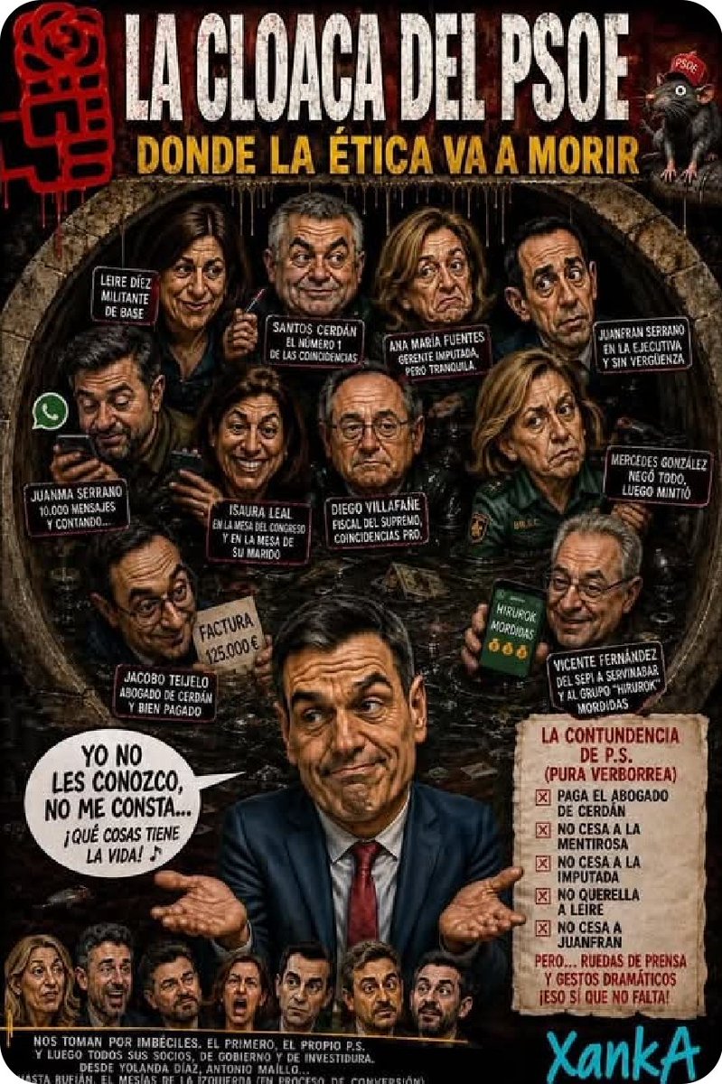 Camincha20's tweet photo. @psoedeandalucia Y por que tener miedo a la ultraderecha, si el PSOE esta en el gobierno 8 años con Sánchez y mira todo el barro que tienen hasta el cuello no, cuerpo entero diria yo https://t.co/TDCrHhzIiw