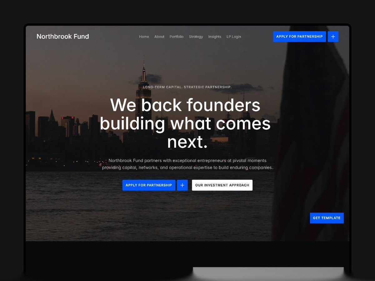 apvyne's tweet photo. Most emerging funds dilute LP trust during mobile due diligence with broken container scaling. 

I built Northbrook to fix this: a minimal, dark Framer framework featuring locked mobile layouts and a structured portfolio CMS. 

Live build: https://t.co/aR7MvVHZXK https://t.co/a8p6YtTbLP