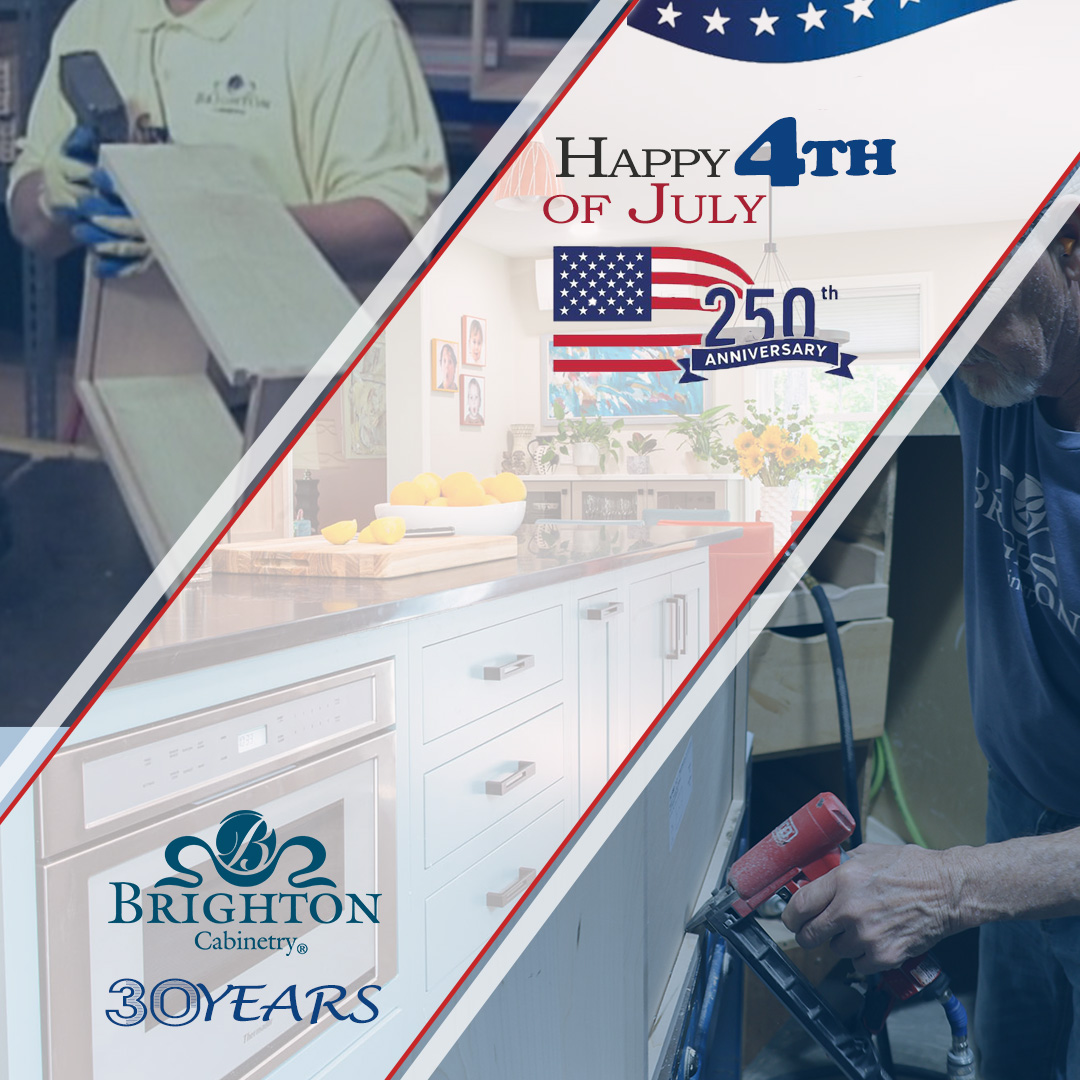 BrightonCabinet's tweet photo. As our nation celebrates 250 years of innovation, freedom, and community, Brighton Cabinetry is proud to have been in business for almost 30 years.  We are thankful for your continued support and business! May you all have a safe and happy 𝗙𝗼𝘂𝗿𝘁𝗵 𝗼𝗳 𝗝𝘂𝗹𝘆! https://t.co/W9ZJzoEo50