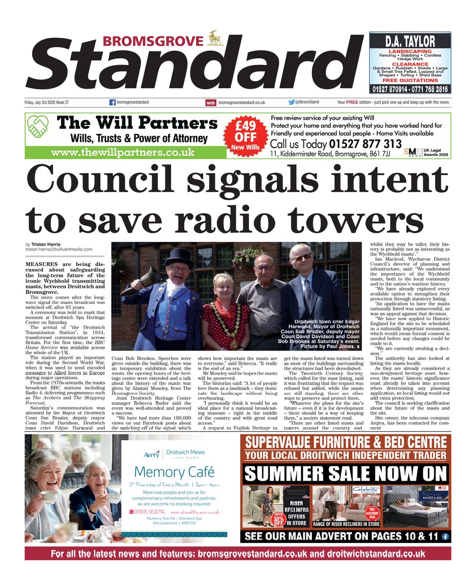 BromStandard's tweet photo. Here is a sneak preview of the front page of tomorrow's Bromsgrove Standard - #tomorrowspaperstoday https://t.co/78MS7hgZ1C