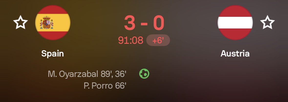 botmooddotfis2's tweet photo. Oyarzabsl makes it 3-0 Spain are just too good man 👏🇪🇸 https://t.co/b55oXASH0m