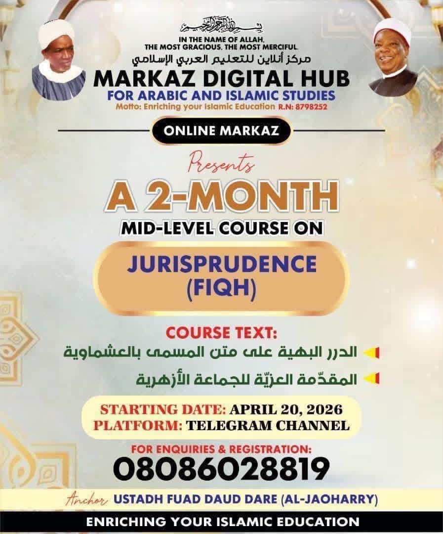 Fuadoluwadamil1's tweet photo. 📍Alhamdulillahi for Day 35.

📌Today, we studied باب الأضحية، والعقيقة، والذبح (The Chapter on Sacrificial Slaughter (Uḍḥiyah), Aqiqah, and Slaughtering).

📌In shā’ Allāh, we shall continue next week, bi’idhniLlāh.

📌Registration is still open, and all previous classes have been fully recorded for new participants.