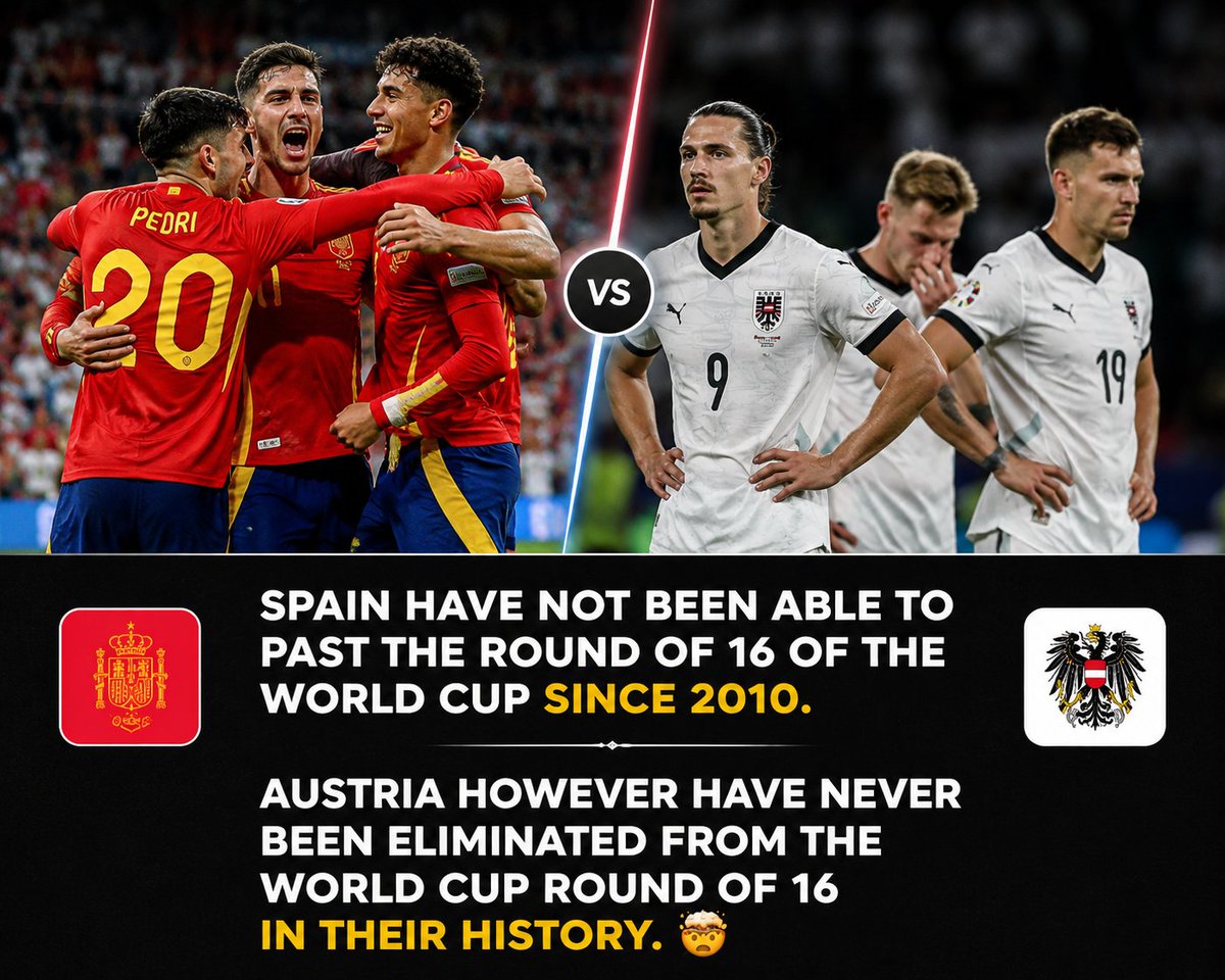 zxce6718's tweet photo. History was waiting for one of them to break. Spain finally rewrote theirs. 🇪🇸⚽
#ESPAUT #AUTESP #FIFAWorldCup #WorldCup2026 #LamineYamal
#spain https://t.co/0R17whHrB5