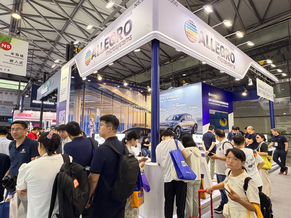 allegromicro's tweet photo. Only 1 day left at Electronica Shanghai!

If you are at the Electronica Shanghai, make sure to stop by the Allegro MicroSystems Booth N5.300 before the show wraps up! https://t.co/n2zwY60Eb0