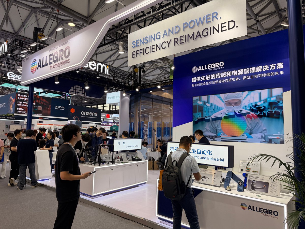 allegromicro's tweet photo. Only 1 day left at Electronica Shanghai!

If you are at the Electronica Shanghai, make sure to stop by the Allegro MicroSystems Booth N5.300 before the show wraps up! https://t.co/n2zwY60Eb0