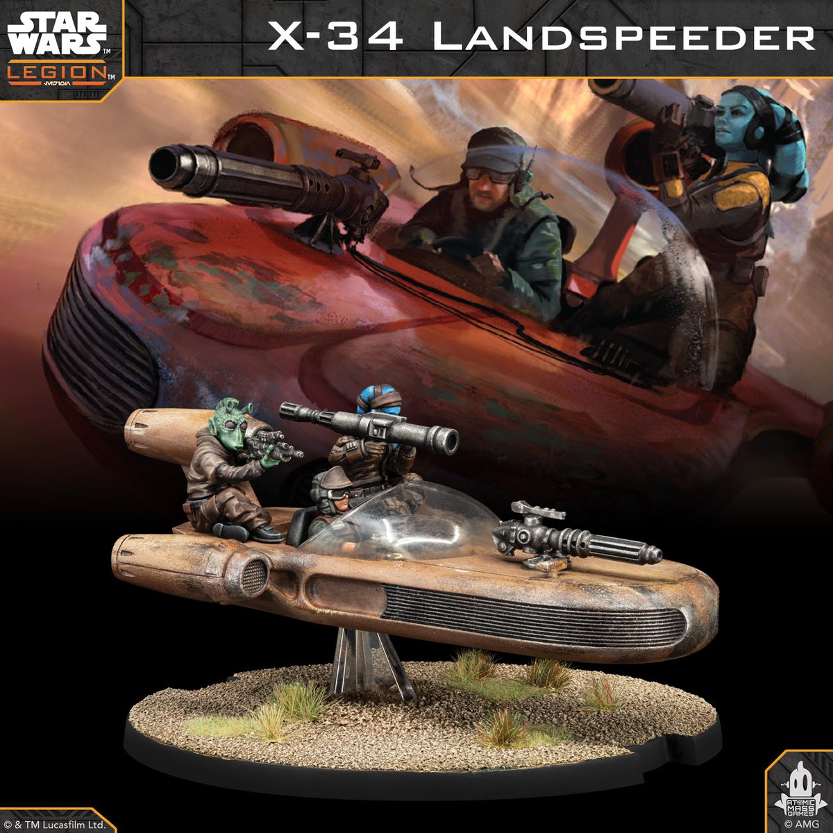 atomicmassgames's tweet photo. Speed wins battles.The X-34 Landspeeder brings rapid movement and flexible firepower to Rebel forces in STAR WARS: Legion. When the fight calls for fast strikes and daring escapes, this iconic vehicle answers. https://t.co/SJXA2nL35g https://t.co/4AyqMjEFIu