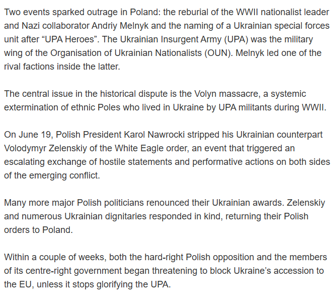 BMarchetich's tweet photo. Harder &amp; harder for denialists to keep claiming the Ukrainian far right is non-existent/has no influence, now that it's sparked a full on international incident with  Poland - and given those same people insisted we "listen" to hawkish E. European NATO member states. https://t.co/uvtCsRxO5f