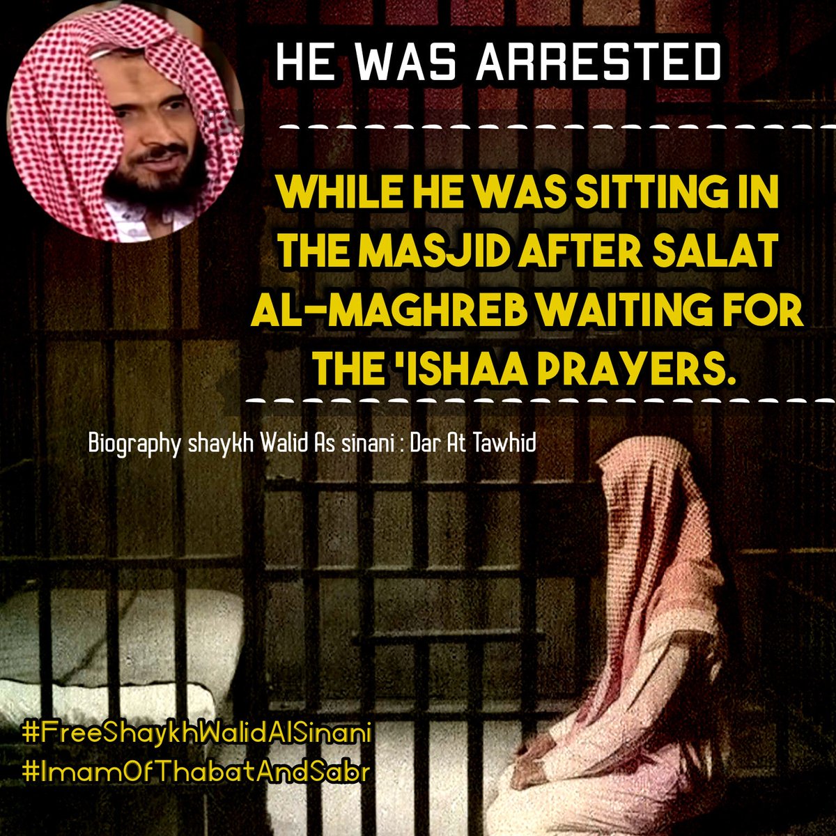 HagguVoice01's tweet photo. #FreeShaykhWalidAlSinani 
#ImamOfThabatAndSabr 
💔 https://t.co/1FiAmR8kwK