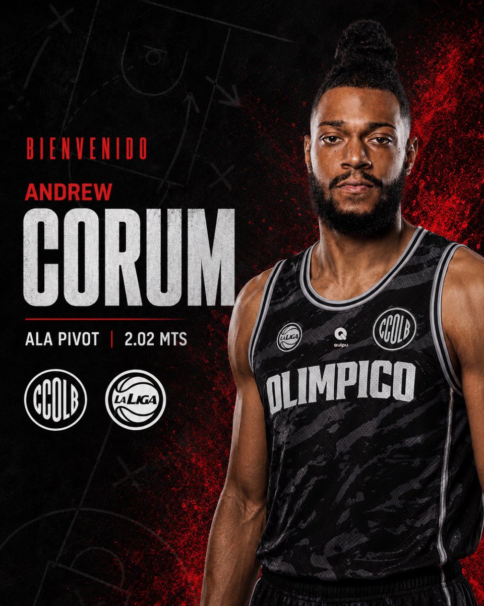 OlimpicoLB's tweet photo. ✍️ Andrew Corum, otra de las caras nuevas para esta temporada 🔥

🇺🇸 Ala Pivot | 2.02 mts 🔚 Obras Basket

Confirmados: ✅ Costa (DT), Pérez, Frontera, Wrighten Paz, Mariani, Vergara, Corum, Romegialli, Elisias.

@LigaNacional 
#VamosNegro⚫️ https://t.co/S202hf6SpB