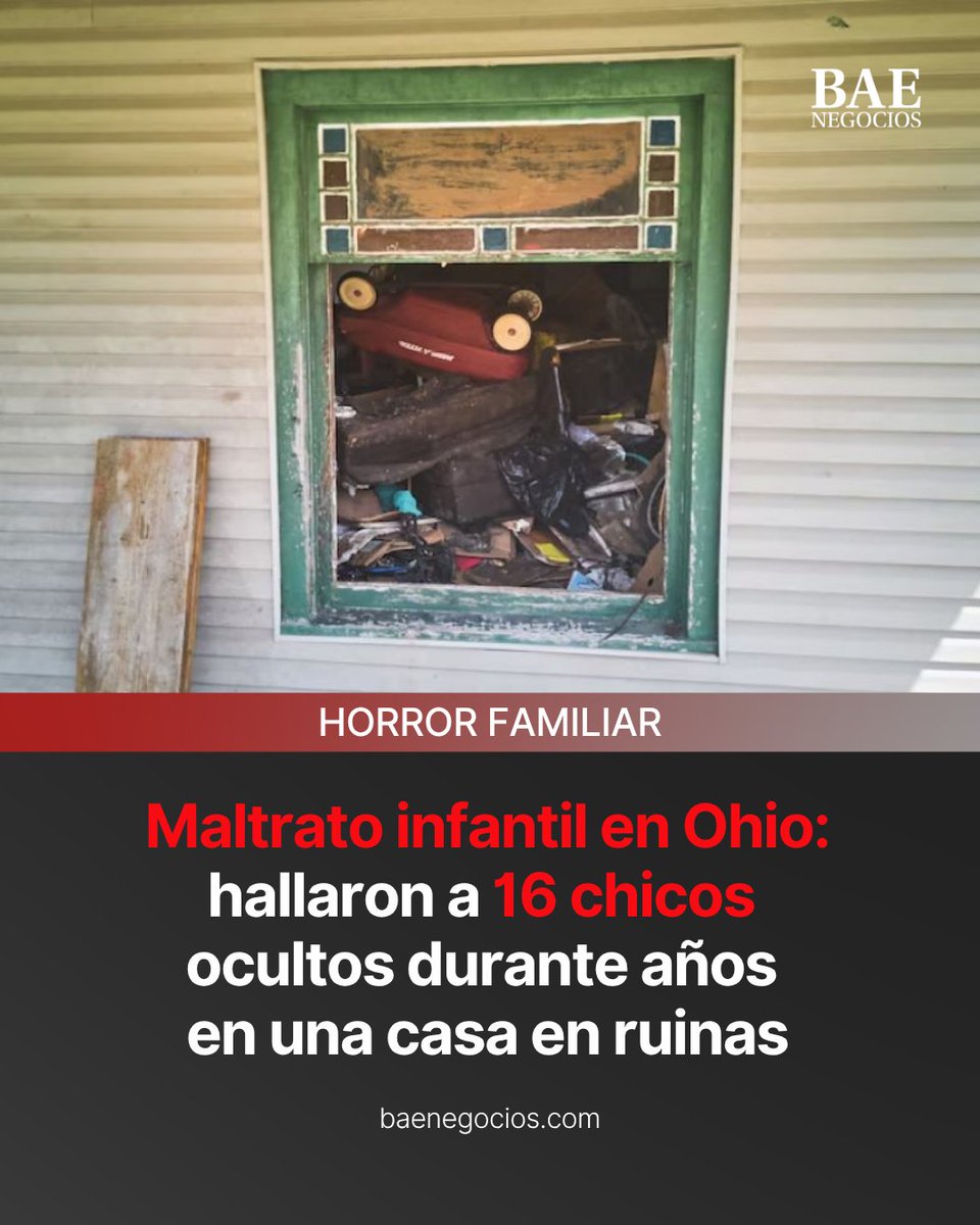 BAENegocios's tweet photo. 🔎 16 INVISIBLES 👉 https://t.co/piuO6SzZyM

🏚️ Dieciséis chicos fueron rescatados de una casa en ruinas en Ohio, EEUU, en donde vivían entre desechos humanos y suciedad extrema. https://t.co/GUP43mG9eO