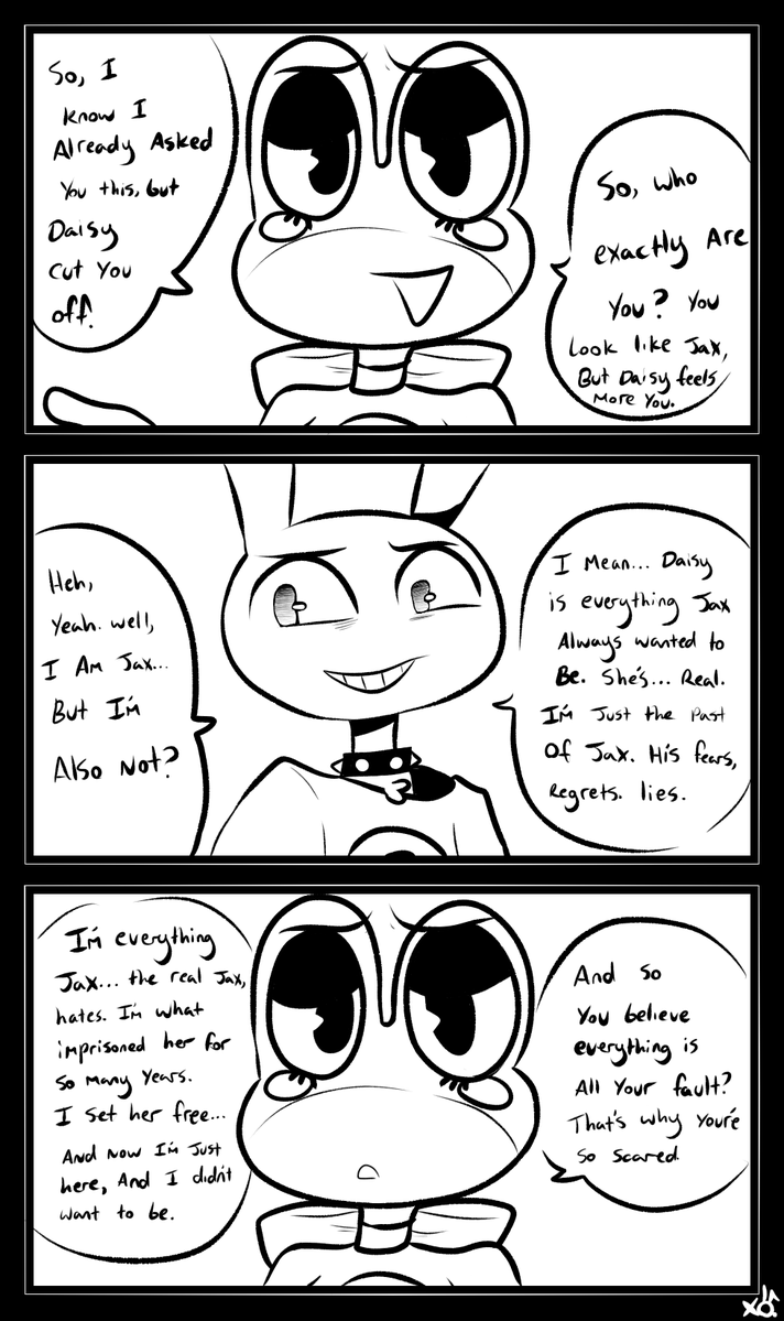 XObunny04's tweet photo. Double AU

It's time for Jax to finally have a heart to heart with Ribbit. Next pages we are gonna be seeing some more about this, but for now, enjoy the ride.

Make sure to click the image to read the whole comic!!

20/?? https://t.co/4LniC8OlfN