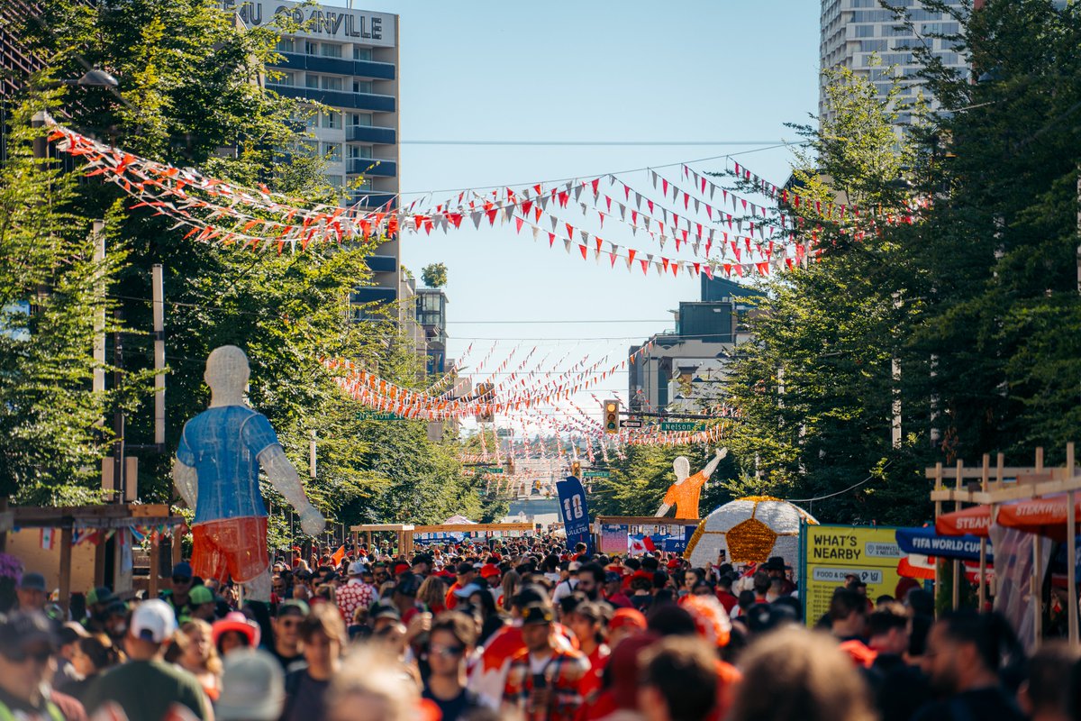 downtownvan's tweet photo. Thank you to Mayor @KenSimCity and Council for voting in favour of extending the Granville Street Pedestrian Zone until Labour Day Weekend 🥳 We’re excited to build on this incredible momentum in the Entertainment District and continue creating a vibrant, safe, and welcoming destination for locals and visitors alike. This is a huge win for downtown Vancouver and the Granville Street businesses that have embraced the energy and excitement of the Pedestrian Zone.