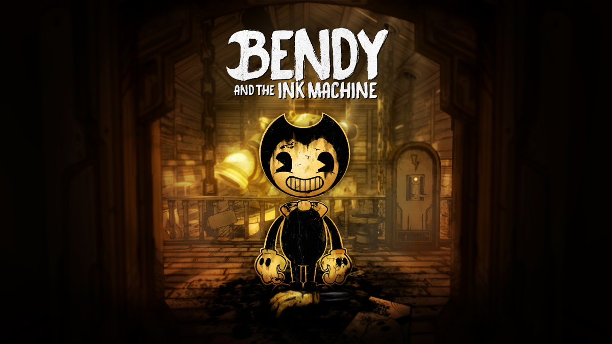 guythemind19's tweet photo. I just realized I never uploaded the Ink Machine poster i made alongside this, so here ya go, a BATDR styled poster for BATIM! #BENDY https://t.co/CHIp57bPJ3
