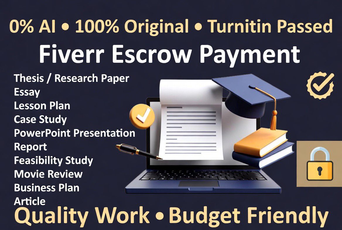 kelvin22503002's tweet photo. Need expert Literature Review, Critical Analysis, or Research Paper help?
✅ 0% AI, Turnitin
✅ Budget Friendly
✅ Fiverr Escrow Secure
Thesis, Essays, Case Studies etc
https://t.co/hiZPgxDbSy
#LiteratureReview #AcademicWriting #ThesisHelp #CriticalAnalysis #ResearchPaper https://t.co/guz6SaLig4