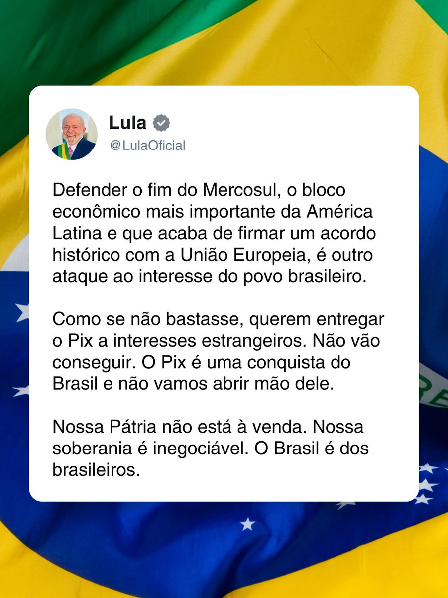 ptbrasil's tweet photo. Nosso país é soberano! Defendam o Brasil! 🇧🇷 https://t.co/TFfLMrP7AH