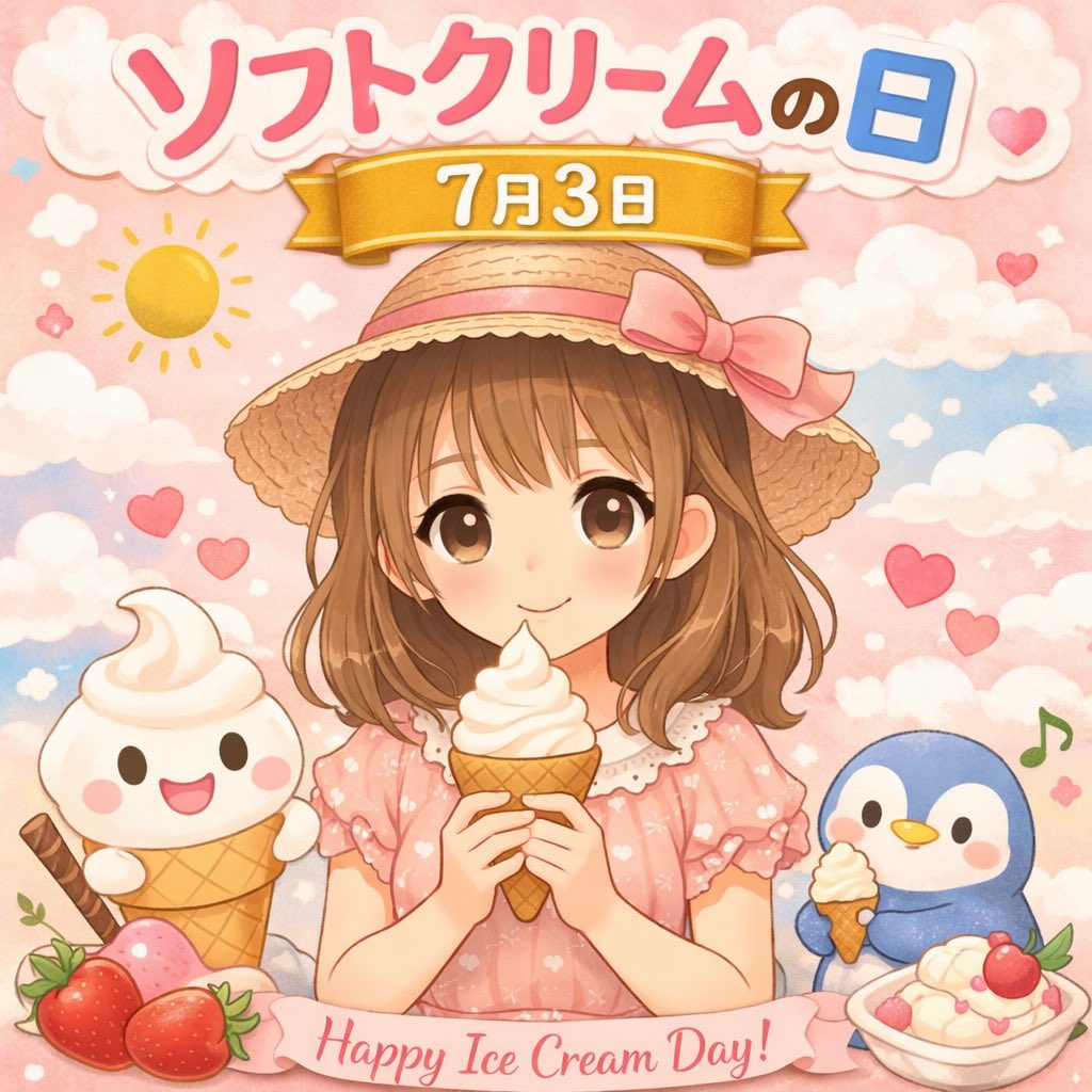 kaorumero's tweet photo. 7月3日
おはようございます✨️✨️

今日はソフトクリーム🍦の日

暑い時はアイスだよね💕︎

昨日は雨☔️の1日だった…

さて、今日も頑張ろー✌️✌️

#おはよう
#マイメロ
#ちいかわ
#ウマ娘
#ソフトクリーム🍦 https://t.co/ipdPEq2Xlt