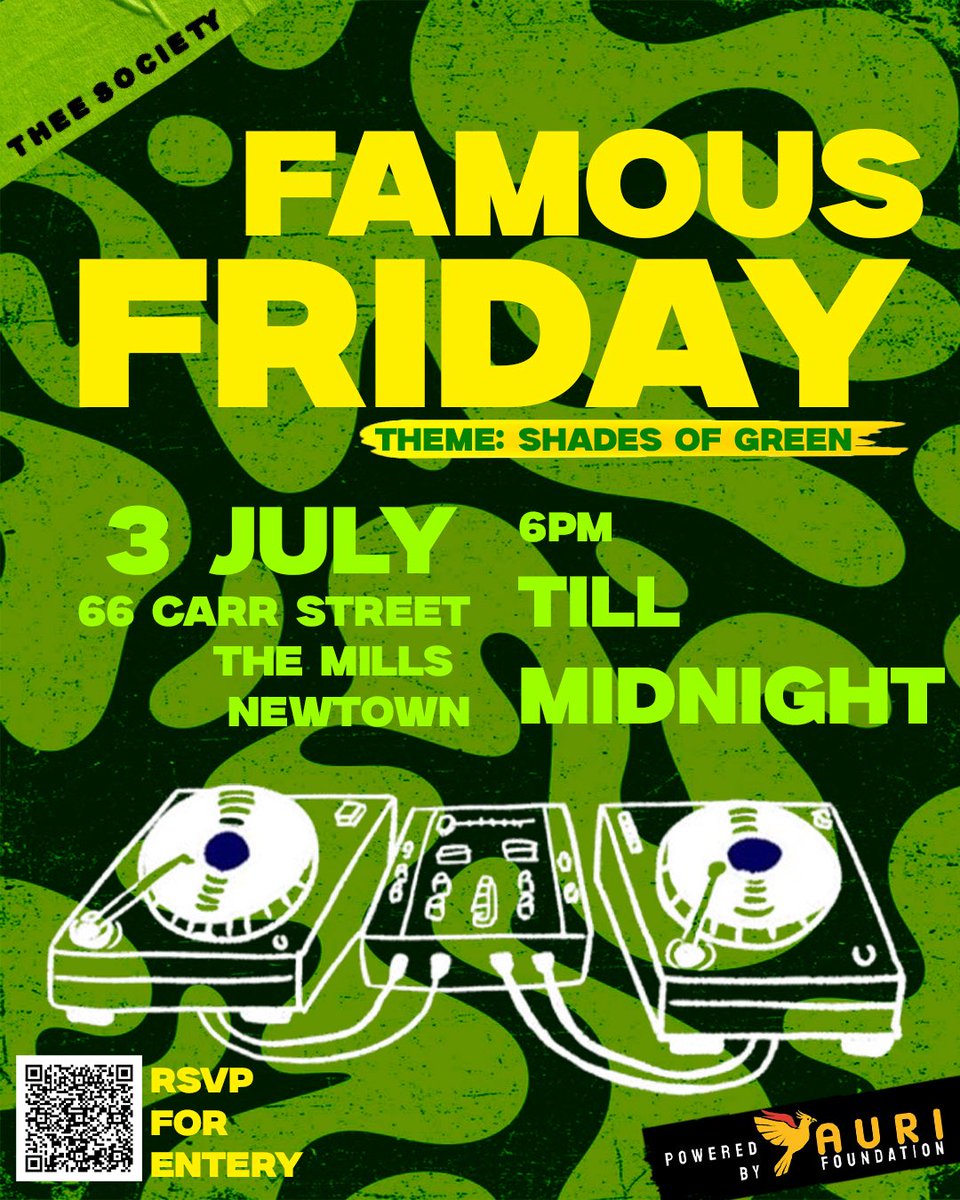 FamousFriday_'s tweet photo. 03 July 2026
📍66 Carr Street, The Mills, Newtown
⏰ 6PM – Midnight

🎟️ RSVP via the link in our bio.

Show up.
Show out.
Look Famous.

Pure impact. No fillers.

https://t.co/ba4LKXZs1h https://t.co/KdwH427IvX