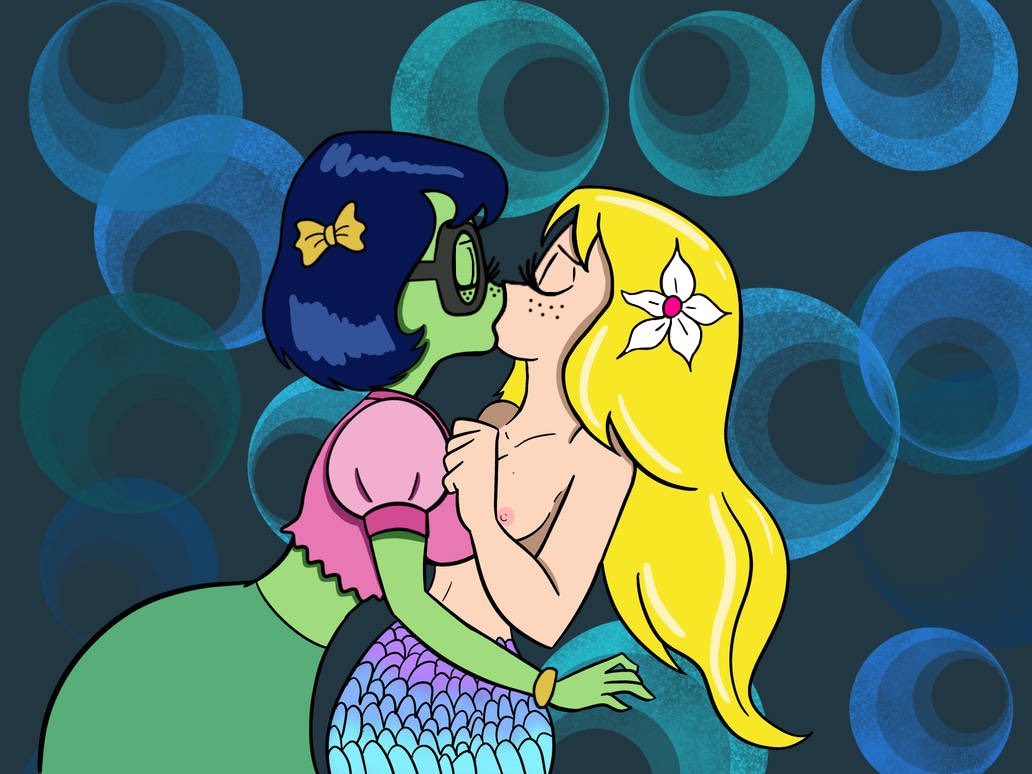 colette9758's tweet photo. Mindy The Mermaid from SpongeBob and Marina from Hans Christian Andersen’s The Little Mermaid (1975) are kissing each other https://t.co/Fk569hSwZP