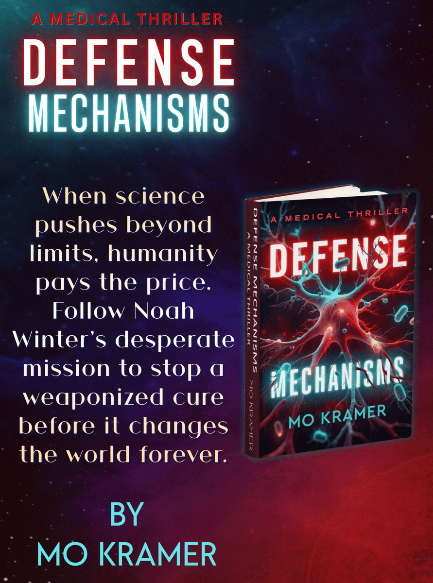 authorocean's tweet photo. A MUST READ - Can humanity survive the perfect cure? When evolution is forced, and nature fights back, the line between miracle and disaster disappears. Experience Mo Kramer's Defense Mechanisms. #SciFiThriller #MoKramer https://t.co/CbmIVCyDvS https://t.co/jyHtpbzpxE