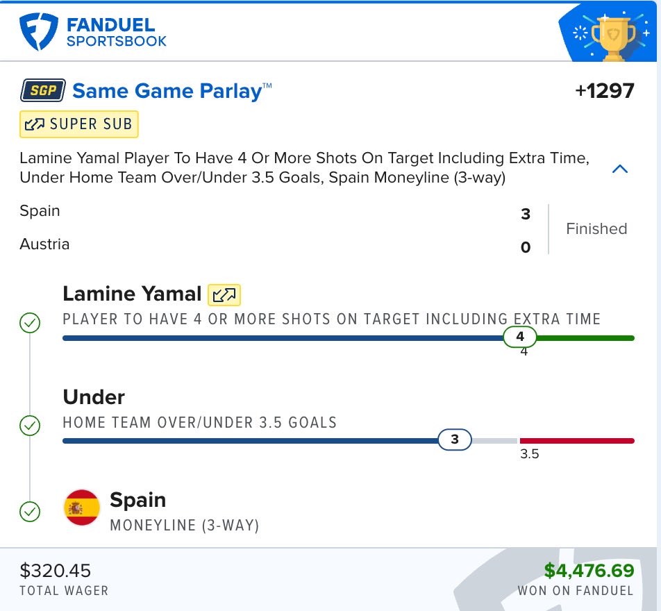 ChillyBets's tweet photo. Lamine Masterclass BANG 🚀💰

Fourth of July special is here! $4 for the week!

https://t.co/0Cm4NXXwDp https://t.co/q0Qsa5wEmx