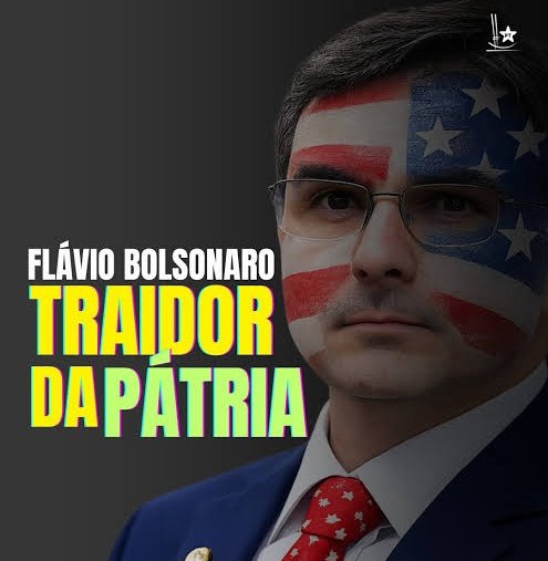 natbonavides's tweet photo. CANALHICE! A carta de Flávio Bolsonaro é um retrato do entreguismo vira-lata do bolsonarismo. Aceita o tarifaço, coloca o Pix na mira mais um vez e ataca o Mercosul. Quem negocia os interesses do Brasil para beneficiar seu projeto de poder tem nome: TRAIDOR DA PÁTRIA! https://t.co/JtbpK2Qz0z