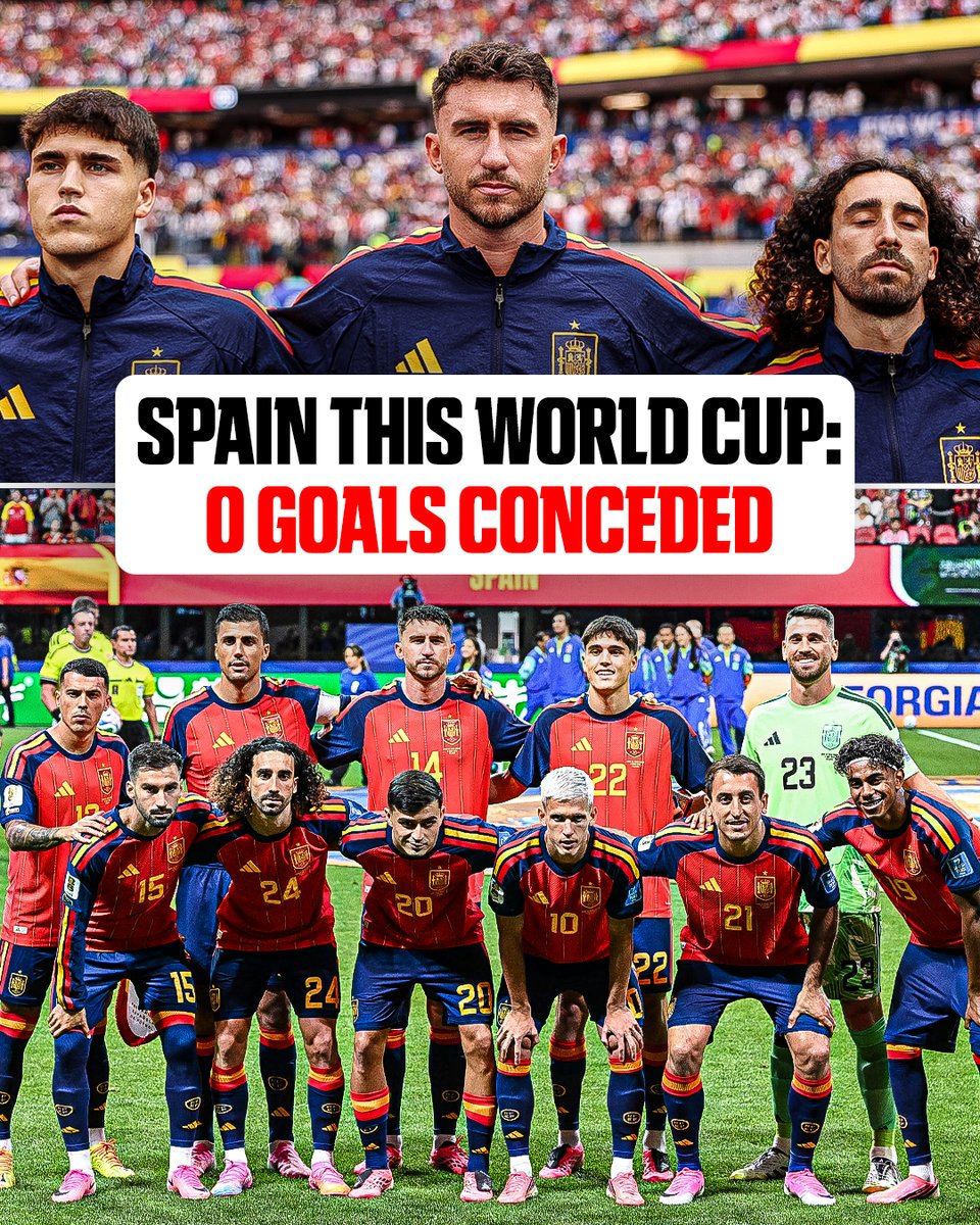 ESPNFC's tweet photo. 4 World Cup matches. 4 clean sheets.

Spain's defense is on FIRE 🔥🇪🇸 https://t.co/jpT7qVAM4L