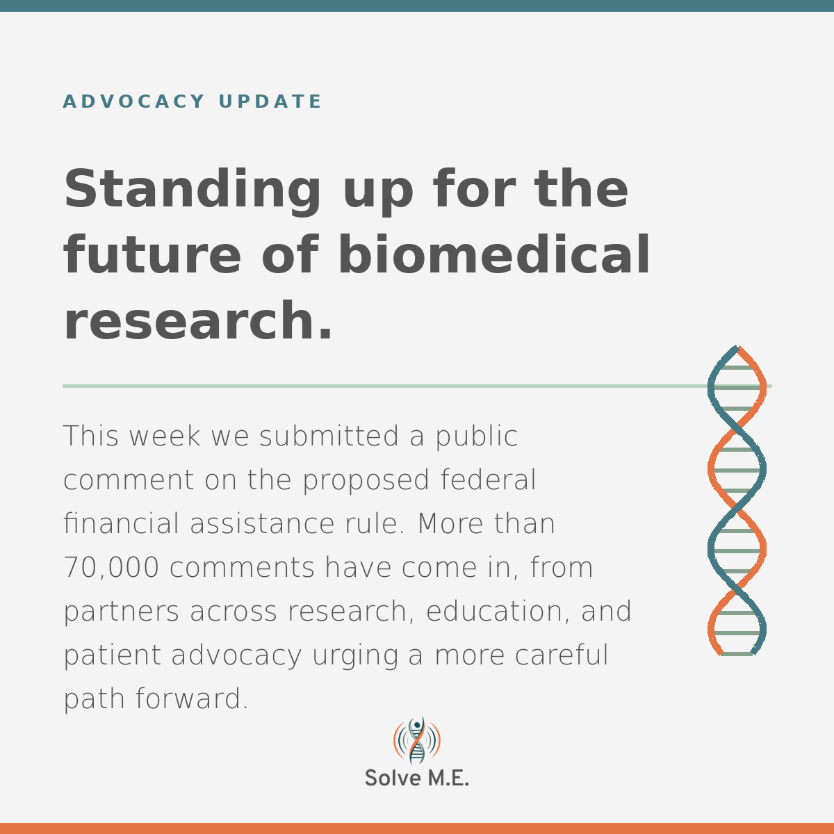 PlzSolveCFS's tweet photo. We filed our public comment this week on the federal regulatory guidance that will shape how research gets funded and managed. 
1/5 https://t.co/Wc0Usm2qCp