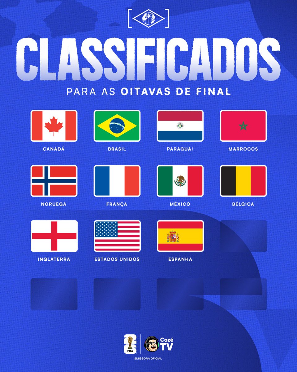 CazeTVOficial's tweet photo. 🚨FALTAM POUCOS CONFRONTOS PRA GENTE SABER T-O-D-AS AS PARTIDAS DAS OITAVAS DE FINAL DA COPA DO MUNDO 🏆🌎 https://t.co/0ZQAI5gbcZ
