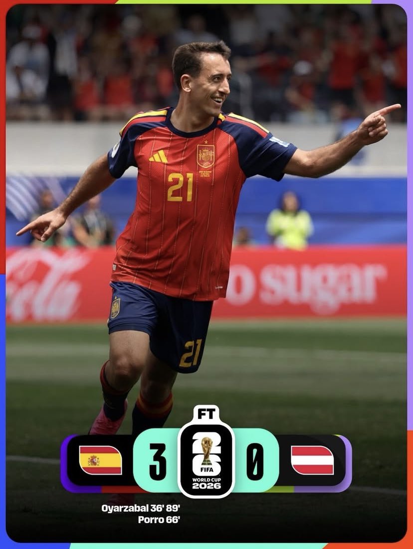 mentanico_'s tweet photo. Buena actuación de #España, dominando de principio a fin, cumpliendo con lo esperado, al golear sin problemas a #Austria. #Oyarzabal, #Yamal, #Baena y los laterales, los más destacados. https://t.co/MUgqlcpWoX