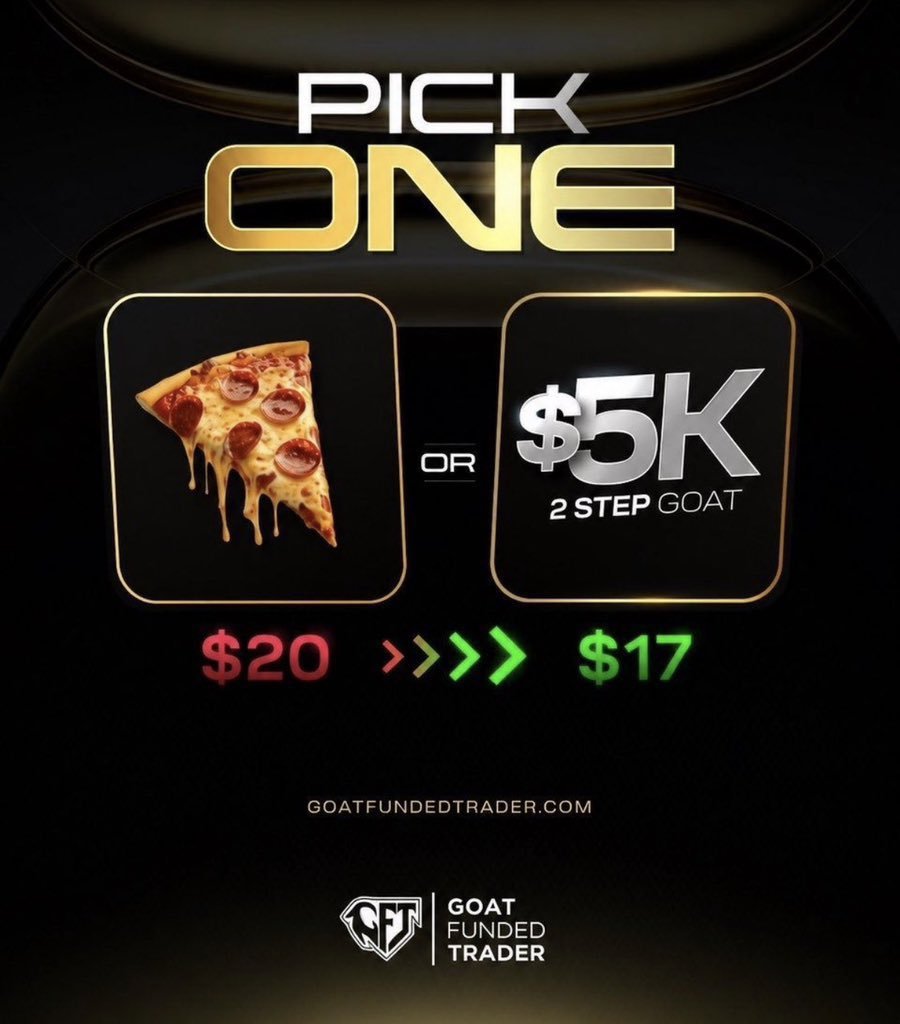 BindawaOfficial's tweet photo. 🍕 $20 for a pizza… or $17 for a shot at something bigger? 📈

Easy choice.

For less than the price of a pizza, you could start your journey with a $5K 2-Step GOAT Challenge.

Invest in your future today. Your next payout could be worth far more than your next meal. 🚀

🌐 https://t.co/9fX2r7pSHm