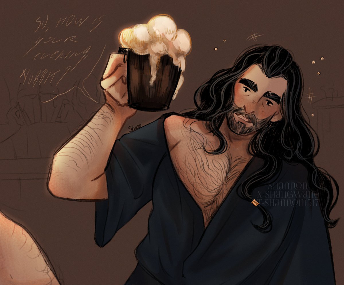 Shangwan0's tweet photo. Evening party...where are your clothes? 
#bagginshield #thehobbit #thorinoakenshield #bilbobaggins #minicomics #fanart https://t.co/GjqCNOzRT2