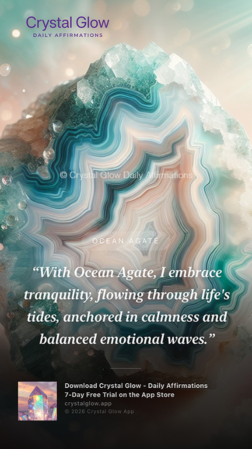 affirmationlove's tweet photo. 🌊Discover Ocean Agate Wisdom from our new iphone app CRYSTAL GLOW DAILY AFFIRMATIONS https://t.co/4T8AdUSgsX #DailyAffirmations #agate #HigherVibration #MindfulLiving #SoulfulLiving #EnergyHealing #affirmations #crystals #iphone #gemstones #motivation #postivevibes #wisdom #crystalhealing #gems #mindfulness #meditation