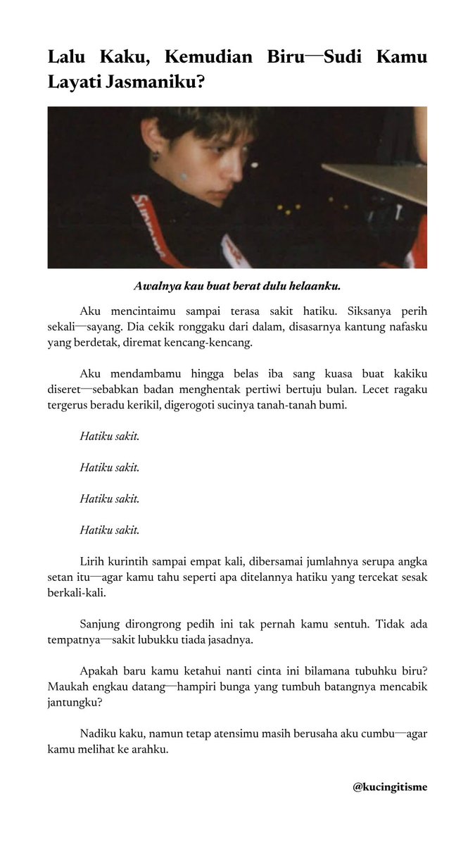 kucingitisme_'s tweet photo. aku mencintaimu, sampai terasa sakit hatiku. https://t.co/EALIhJ28rX